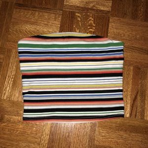 Colorful stripped tube top.